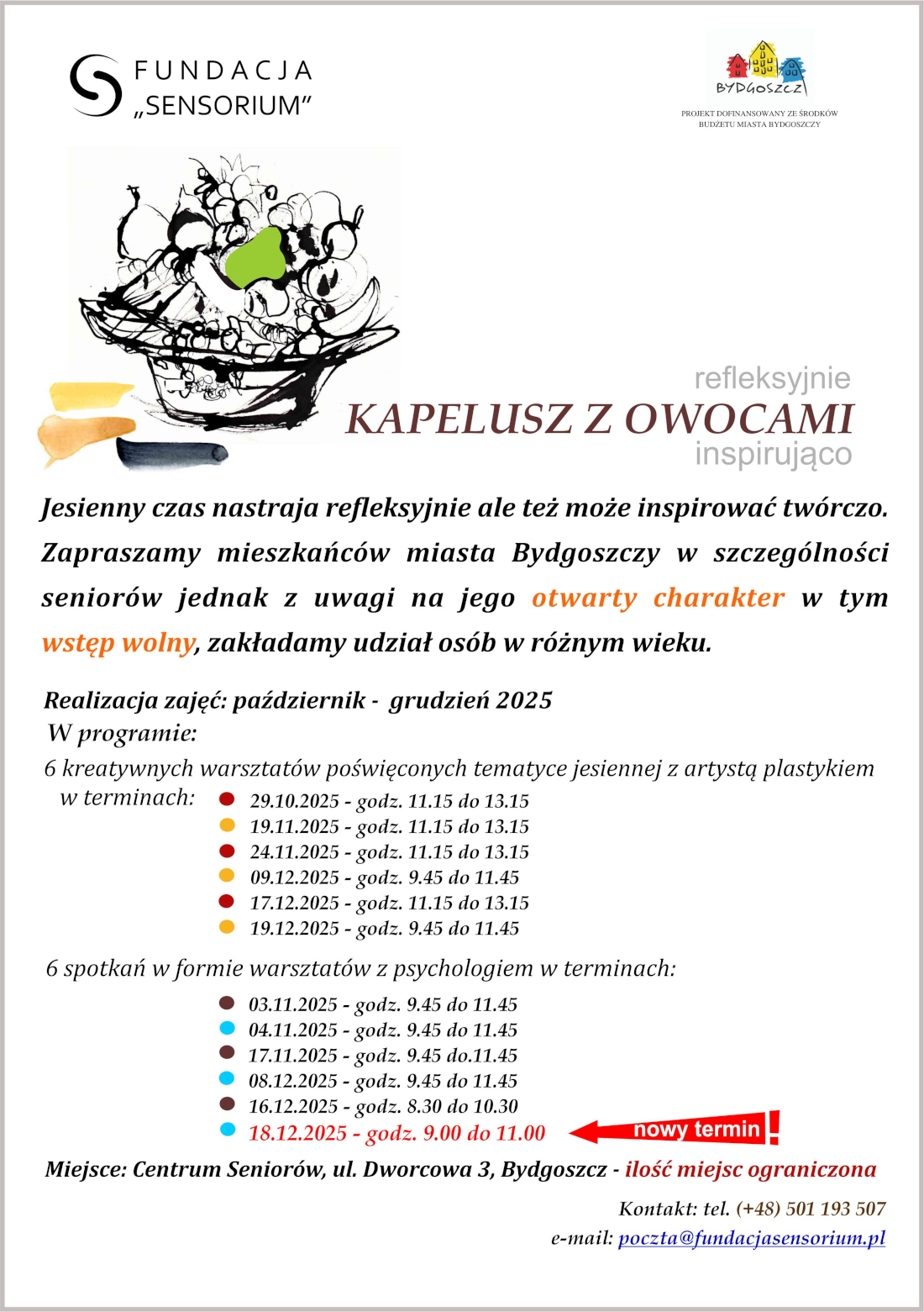 "Kapelusz z owocami" - plakat