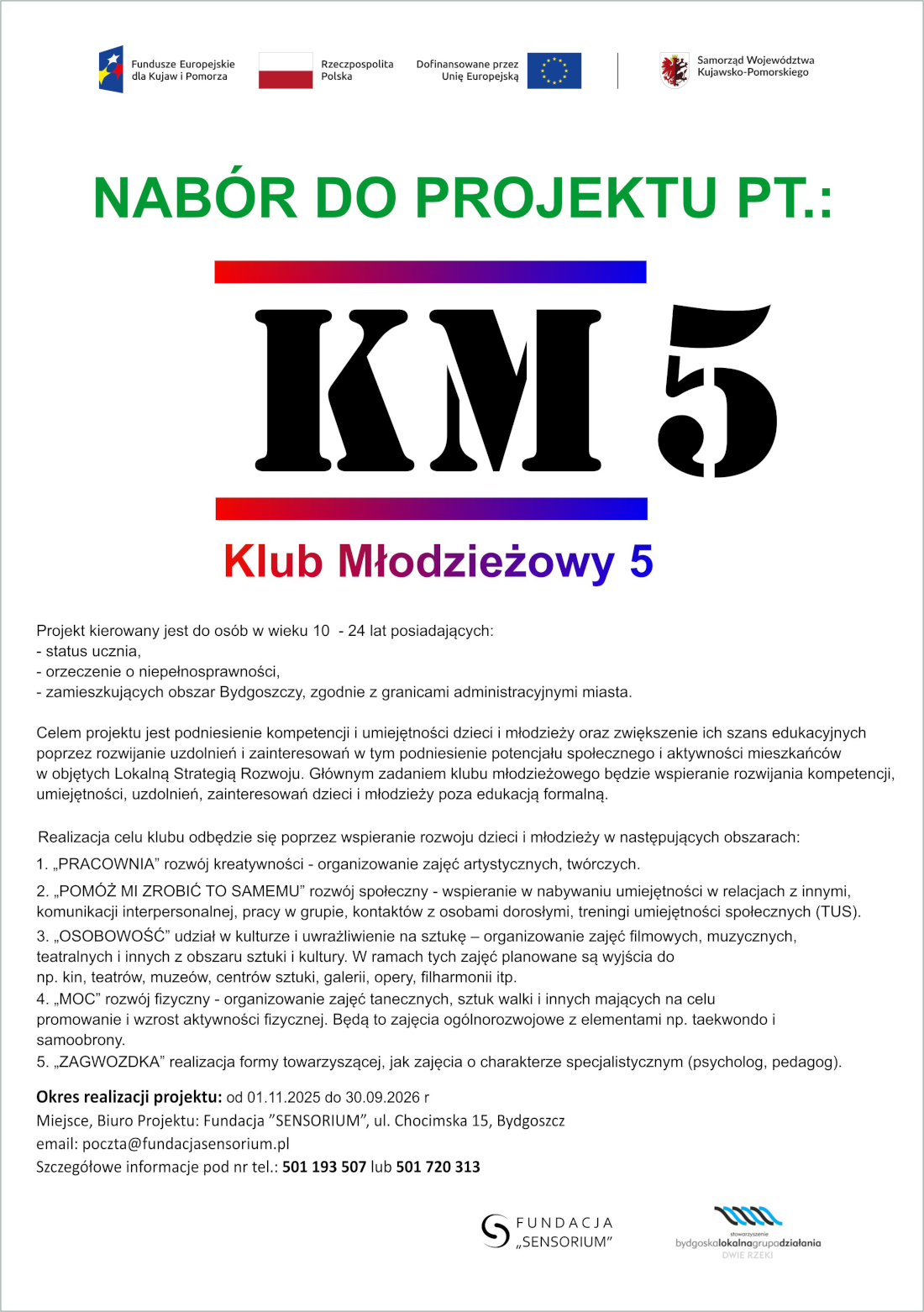 "Klub Młodzieżowy 5" - plakat