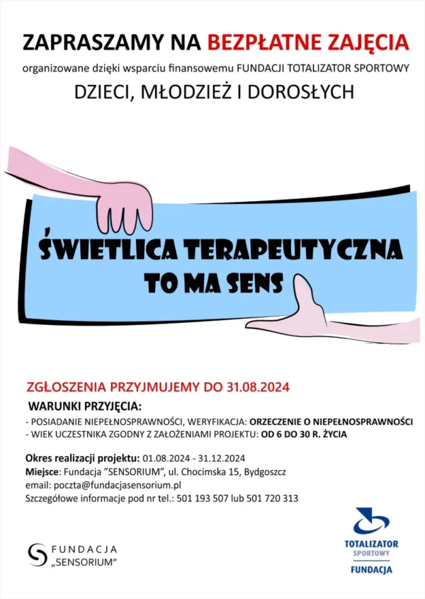 Fundacja Sensorium - Świetlica terapeutyczna - plakat